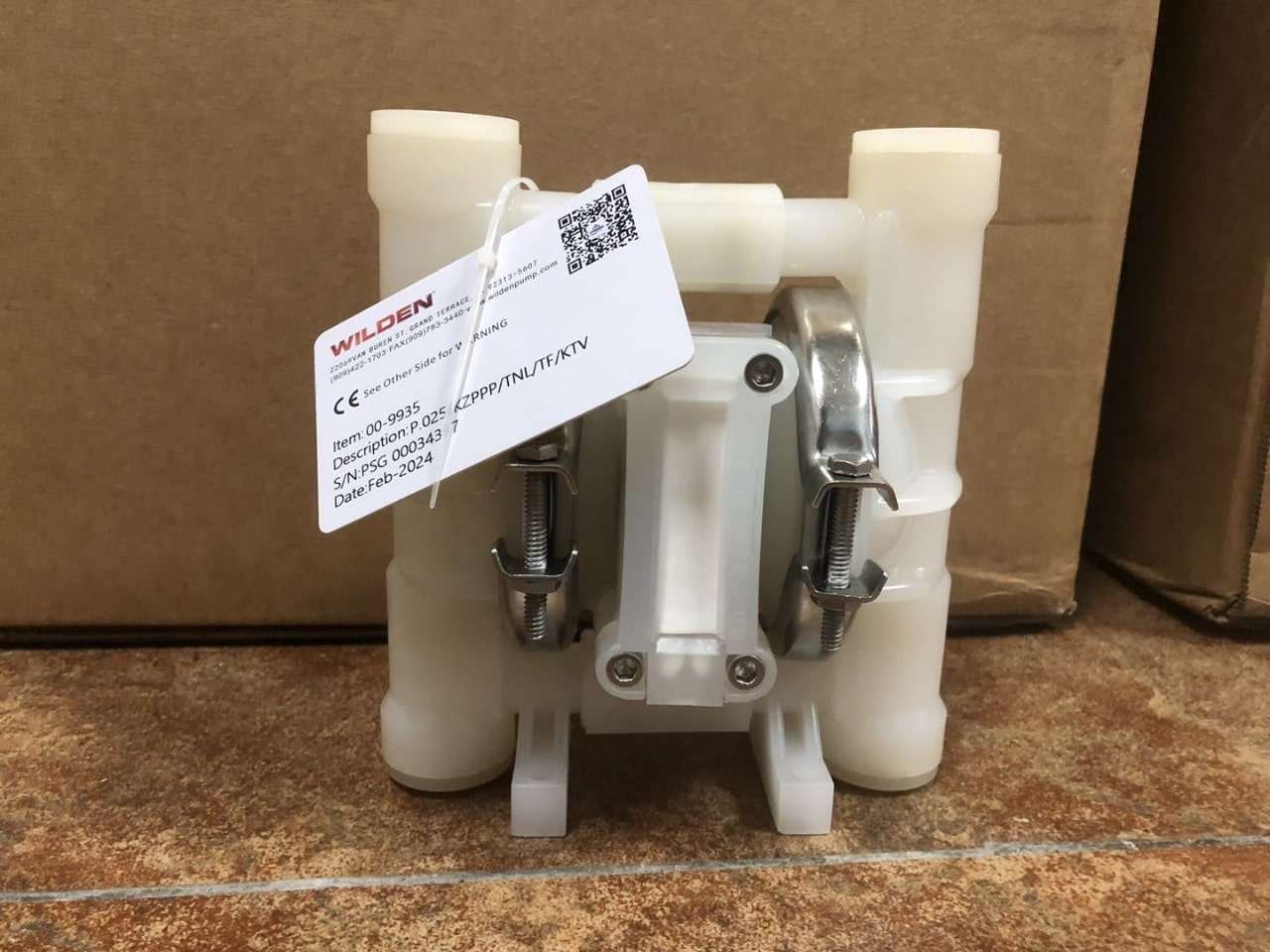 WILDEN P.025 Clamped Plastic Diaphragm Pump Model P.025_KZPPP_TNL_TF_KTV